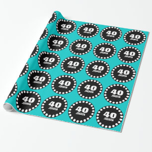 AQUAMARINER SCHWARZER moderner 40. Geschenkpapier