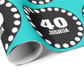 AQUAMARINER SCHWARZER moderner 40. Geschenkpapier (Rolleneckpunkt)