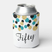 Aquamariner, schwarzer und goldener Glitzer Confet Dosenkühler (Kanne Vorderseite)