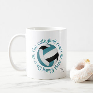 aquamariner schwarzer Volleyballplatz Kaffeetasse