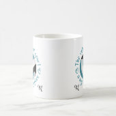 aquamariner schwarzer Volleyballplatz Kaffeetasse (Mittel)
