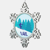 Aquamariner Schwungkreis Schneeflocken Zinn-Ornament (Rechts)