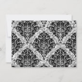 Aquamariner Silber Glitzer Damask Foto Sweet 16 Einladung (Rückseite)