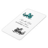 Aquamariner Silberdrache Speichern des Datumsmagaz Magnet (Linke Seite)