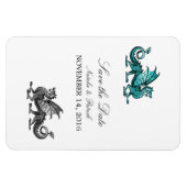 Aquamariner Silberdrache Speichern des Datumsmagaz Magnet (Horizontal)