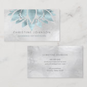aquamariner Silberlotus Visitenkarte (Vorne/Hinten)