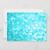 Aquamariner silberner Imitat-Glitzer beleuchtet Dankeskarte (Rückseite)