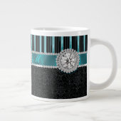 Aquamariner, silberner und schwarzer Jumbo-Tasse (Rechts)