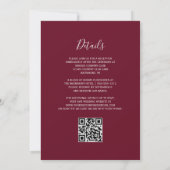Aquamariner Silver Agate Burgundy QR Code Wedding Einladung (Rückseite)