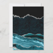 Aquamariner Silver Glitzer Marbour Agate Save the  Date (Rückseite)
