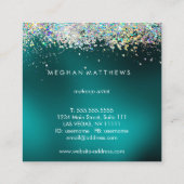 Aquamariner Silver Sparkle Beauty Stylist Makeup A Quadratische Visitenkarte (Rückseite)