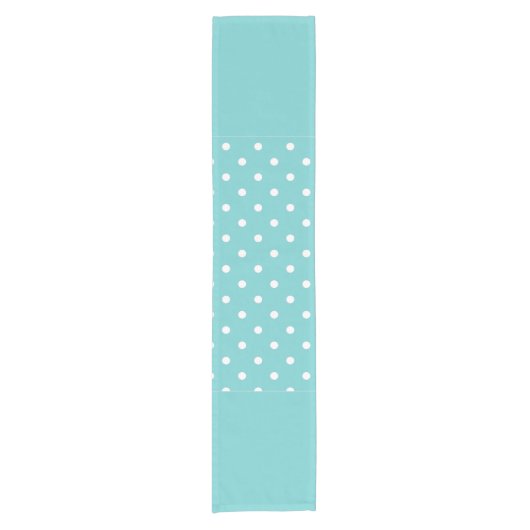 Aquamariner Sky Polka Dot Table Runner Kurzer Tischläufer (Vorderseite)