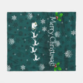 Aquamariner Sleigh und Rentier Fleece Blanket (Vorderseite (Horizontal))