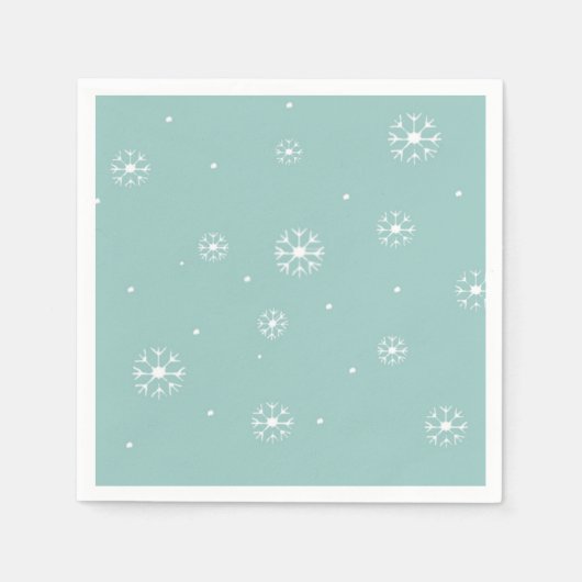 Aquamariner Snowflake Paper Cocktail Napkins Serviette (Vorderseite)