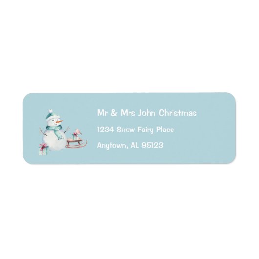 Aquamariner Snowman Custom Rücksendeadresse Holida (Vorne)