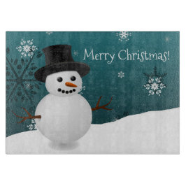 Aquamariner Snowman Winter Scene Weihnachtsschneid Schneidebrett