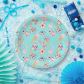Aquamariner Sommerspass Blume Ice Creme Cone - Mus Pappteller (Party)