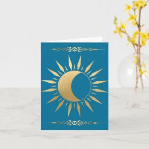 Aquamariner Sonnenmond Wicca Karte