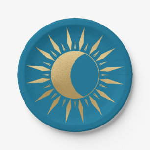 Aquamariner Sonnenmond Wicca Pappteller