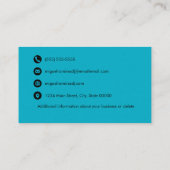 Aquamariner Sonnenuntergang durch Palmen Visitenkarte (Rückseite)