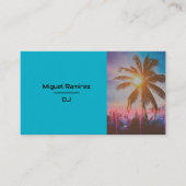 Aquamariner Sonnenuntergang durch Palmen Visitenkarte (Vorderseite)