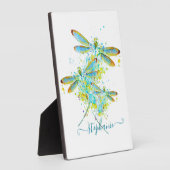 Aquamariner Spritzer der Libellen personalisiert Fotoplatte (Seite)