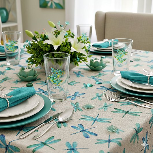 Aquamariner Spritzer der Libellen personalisiert Glas