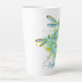 Aquamariner Spritzer der Libellen personalisiert Milchtasse (Vorderseite)