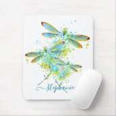 Aquamariner Spritzer der Libellen personalisiert Mousepad (Mit Mouse)