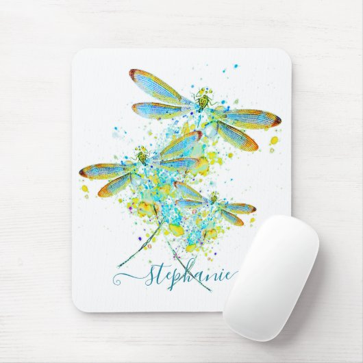 Aquamariner Spritzer der Libellen personalisiert Mousepad (Mit Mouse)