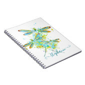 Aquamariner Spritzer der Libellen personalisiert Notizblock (Rechte Seite)