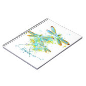 Aquamariner Spritzer der Libellen personalisiert Notizblock (Linke Seite)