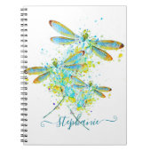 Aquamariner Spritzer der Libellen personalisiert Notizblock (Vorderseite)