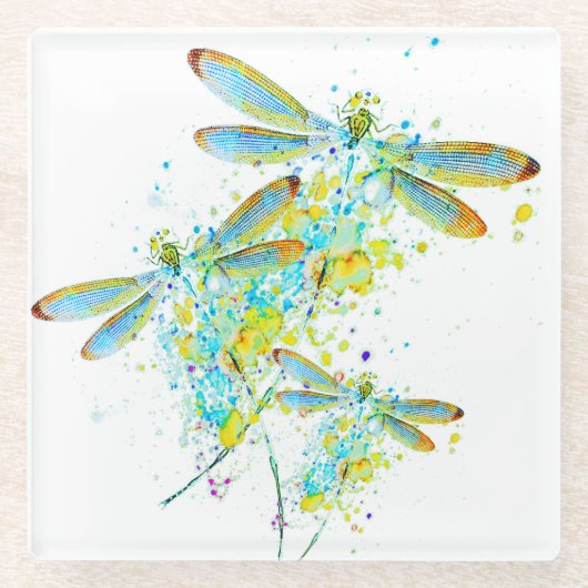 Aquamariner Spritzer Glasuntersetzer (Vorderseite)