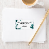 Aquamariner Spritzer mit grüner Farbe - Adressenke Adressaufkleber (Insitu)