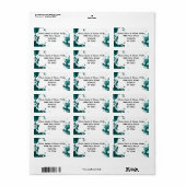 Aquamariner Spritzer mit grüner Farbe - Adressenke Adressaufkleber (Vorne)