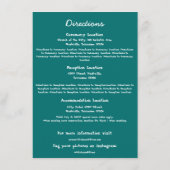 Aquamariner Spritzer mit grüner Farbe - Richtungen Begleitkarte (Rückseite)