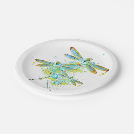 Aquamariner Spritzer Pappteller (Schrägansicht)