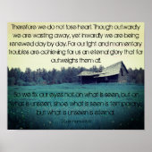 Aquamariner Stall- 2 Korinther 4:16-18 Poster (Vorne)