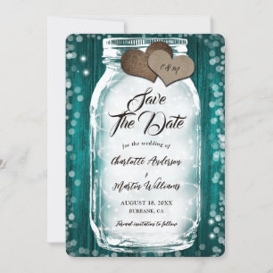 Aquamariner Stall Holz String Lights Mason Jar Wed Save The Date