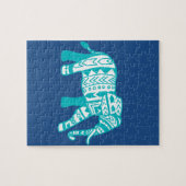 Aquamariner StammeswanderElefant Puzzle (Horizontal)