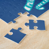 Aquamariner StammeswanderElefant Puzzle (Seite)