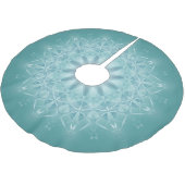 Aquamariner Star | Mandala Polyester Weihnachtsbaumdecke (Schrägansicht)