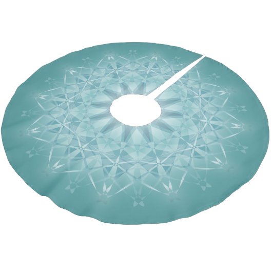 Aquamariner Star | Mandala Polyester Weihnachtsbaumdecke (Schrägansicht)