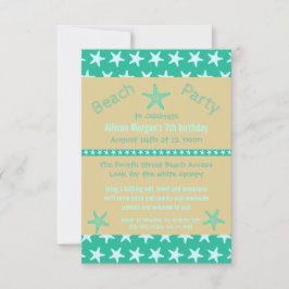 Aquamariner Starfish Beach - 3 x 5 Geburtstagspart Einladung