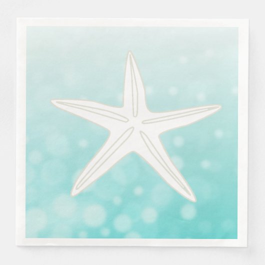 Aquamariner Starfish Beach Hochzeitsfeier Napkins Serviette (Vorderseite)