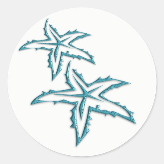 Aquamariner Starfish Runder Aufkleber (Vorderseite)