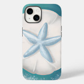 Aquamariner Starfish und Sand Dollar Beachy Case-Mate iPhone Hülle (Rückseite)