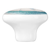 Aquamariner Starfish und Sand Dollar Beachy Keramikknauf (Seitenansicht)