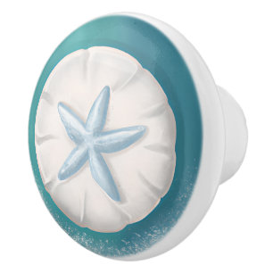Aquamariner Starfish und Sand Dollar Beachy Keramikknauf